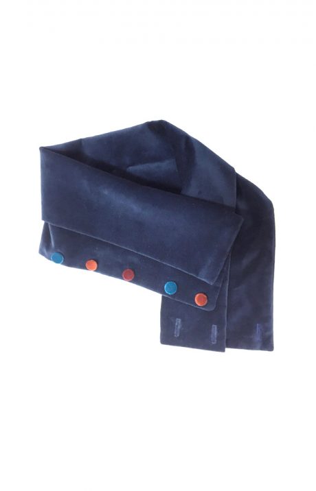 aksominis blue velvet scarf