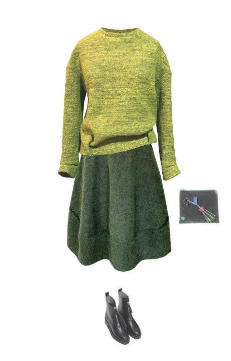 outfit skirt green