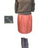 skirt coral outfit winter