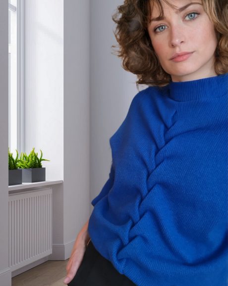 moteriskas megztinis melynas cobalt